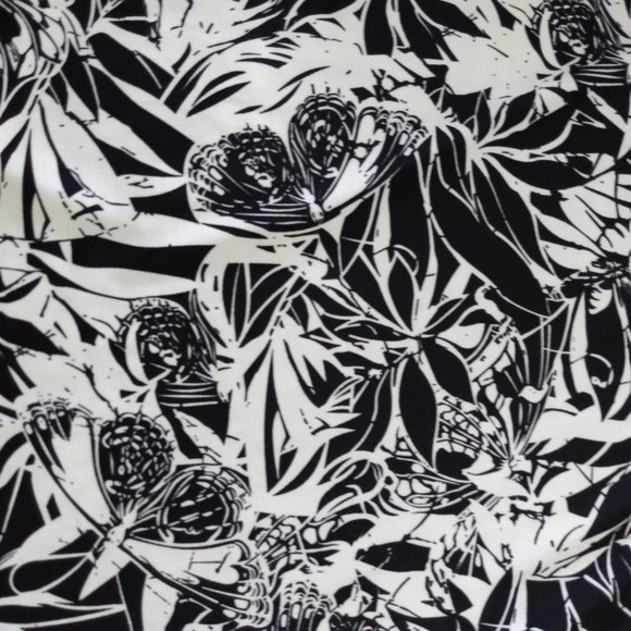 Denver Hayes Mid-Length Dress Black & White Short Sleeve NWT Size Large - Picture 3 of 5